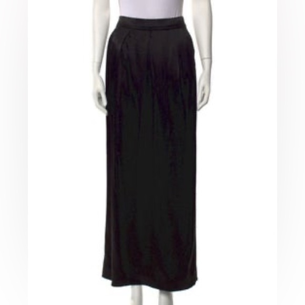 St. John Black Maxi Skirt Silk